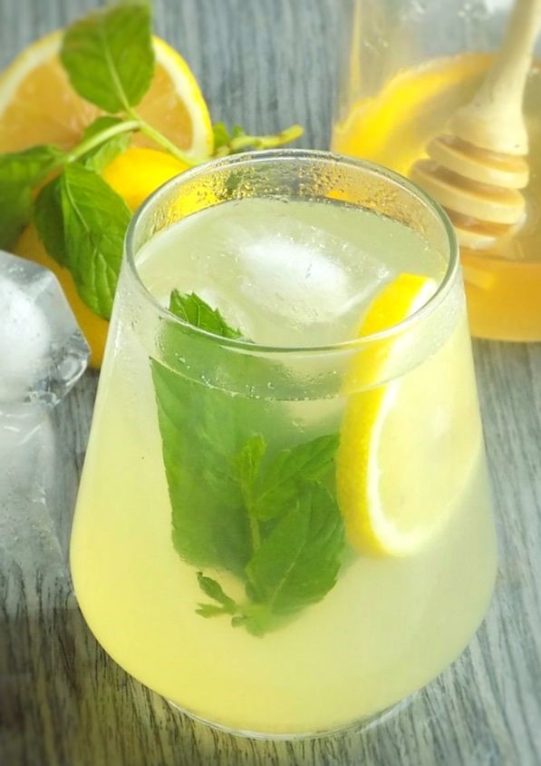 Healthy Honey Lemonade with Mint